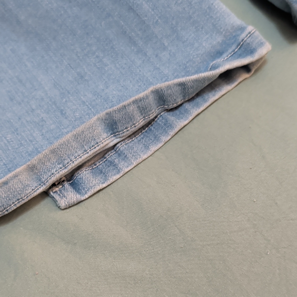 Women's Light Blue Flared Jeans- Split hem + Hollister Large - Picture 6 of 6